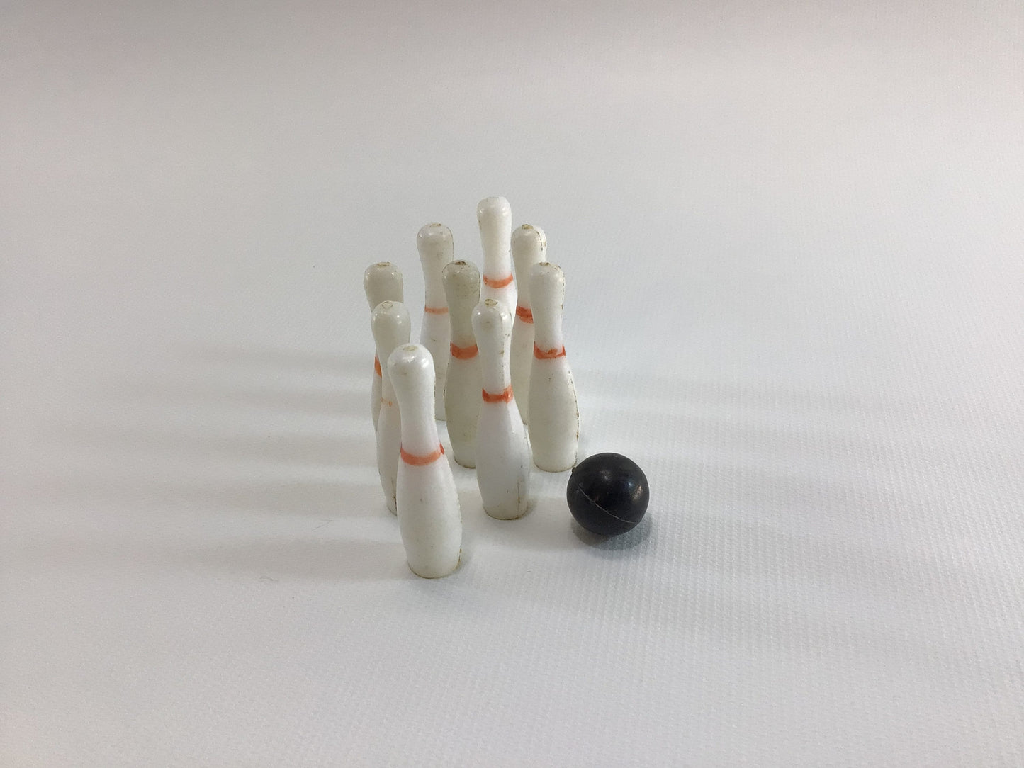 Miniature Sports Theme Cake Toppers Vintage Kitschy Party Ephemera Ninepin Bowling Ball and Pins