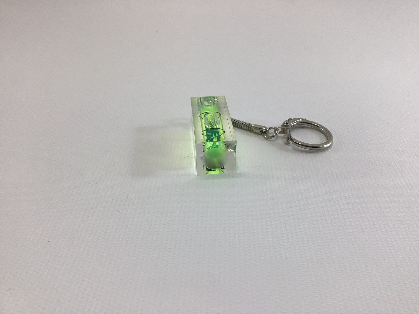 Bubble Level Keychain Clear Acrylic Vintage 1980's Consumers Power Energy Company Advertising Give Away