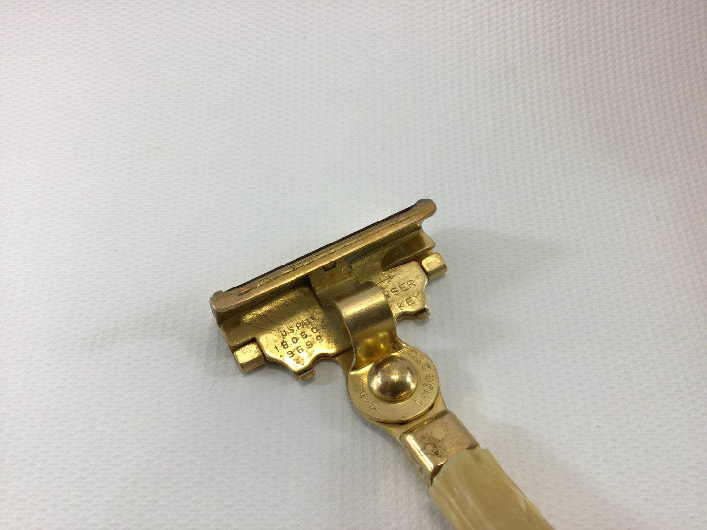 Schick Injector Razor Butterscotch Bakelite Handle Mid Century 1940's Shaving Collectible