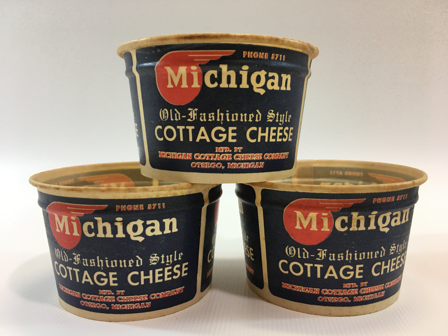 Vintage Cottage Cheese Container Michigan Old Fashion Style Small Single Serve Size