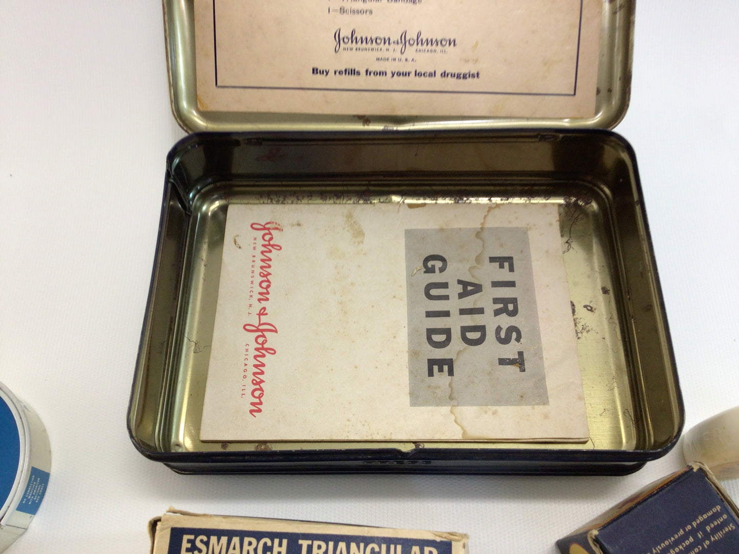 Vintage First Aid Auto Kit Johnson & Johnson Advertising