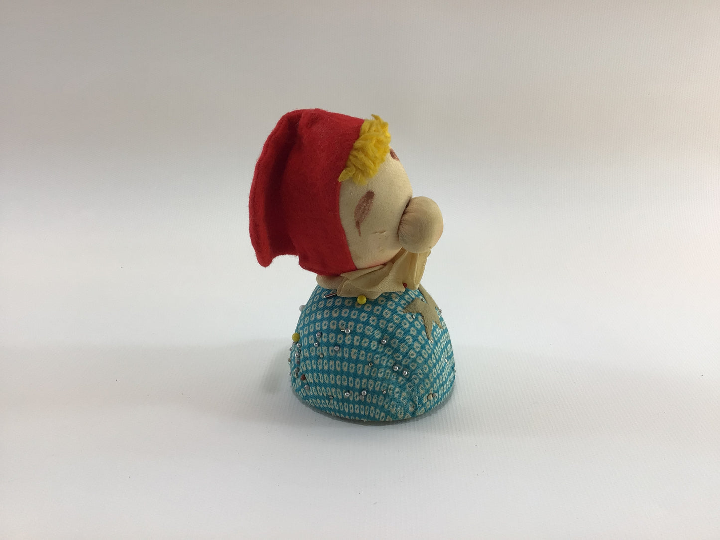 Babushka Doll Pincushion Tape Measure Kitschy Made in Japan Vintage Sewing Notion Accessory