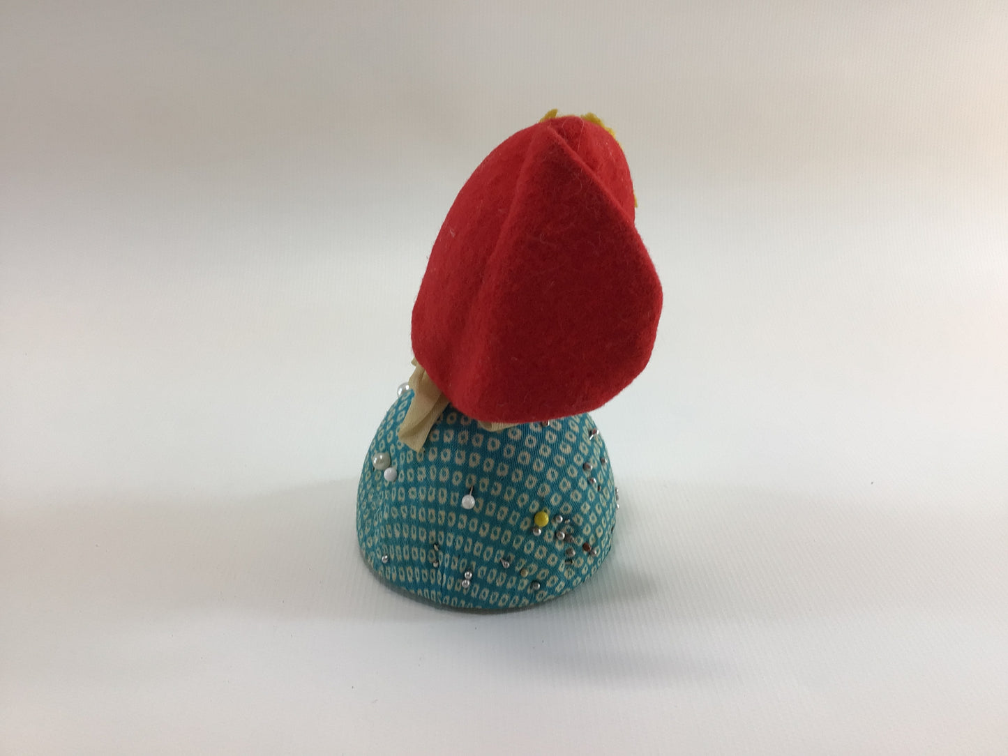 Babushka Doll Pincushion Tape Measure Kitschy Made in Japan Vintage Sewing Notion Accessory