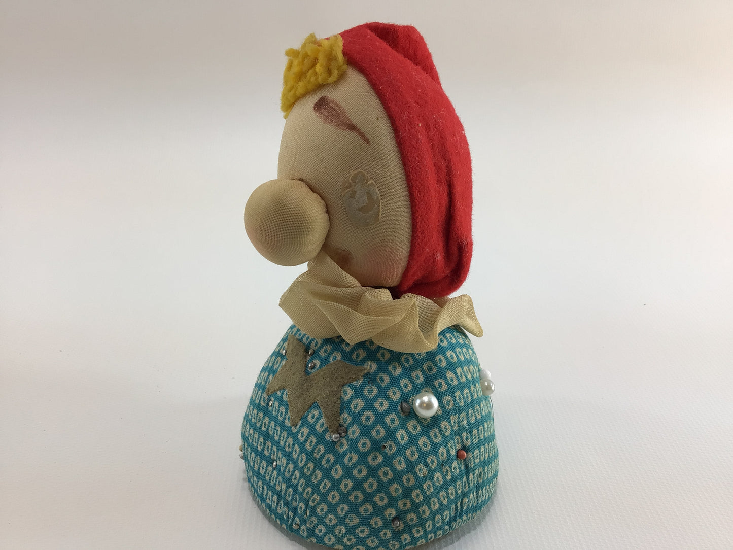Babushka Doll Pincushion Tape Measure Kitschy Made in Japan Vintage Sewing Notion Accessory