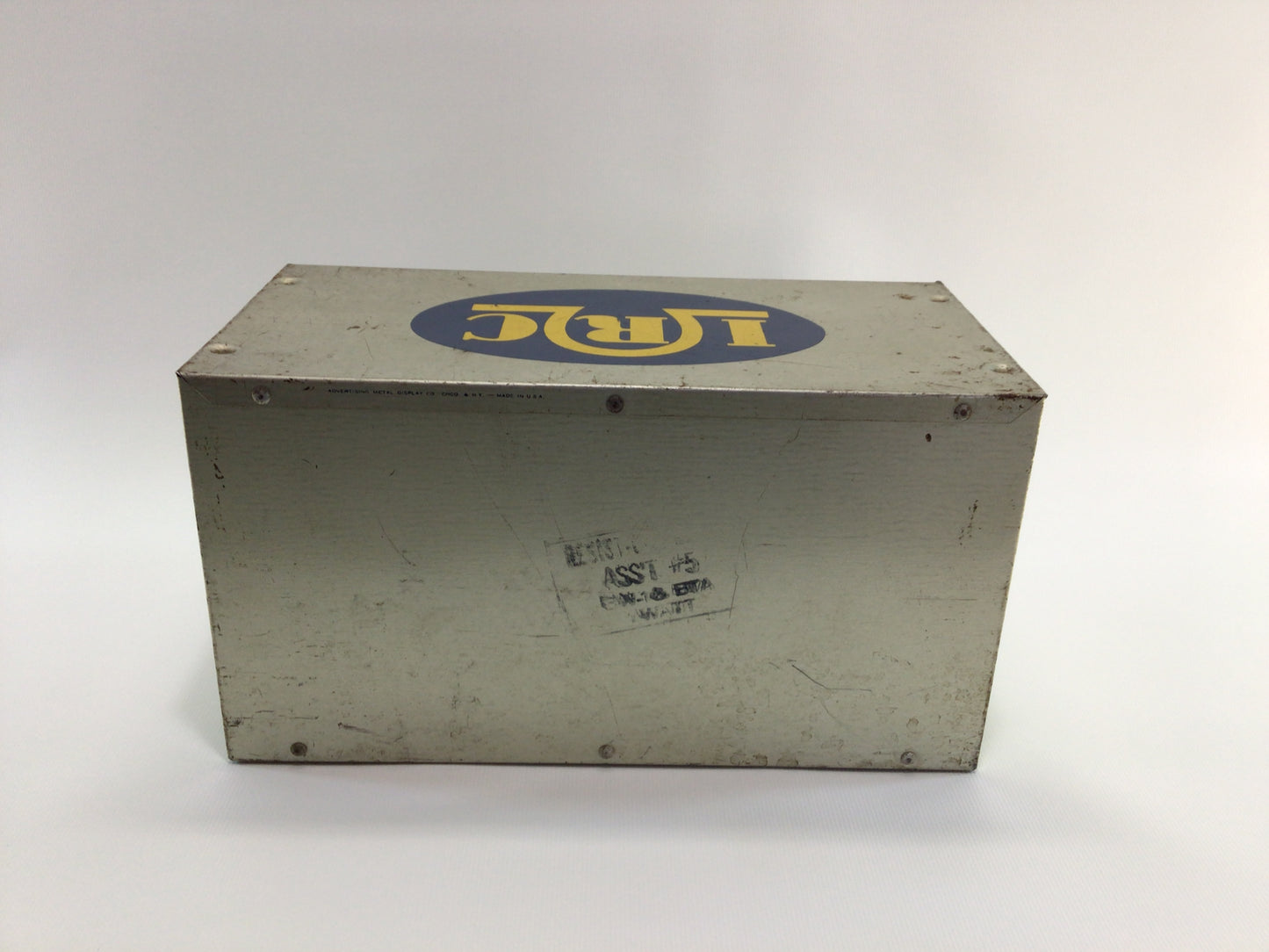 Pressed Steel 4 Drawer Storage Container Electronic Resistors Box IRC Electronics Parts Vintage Advertising