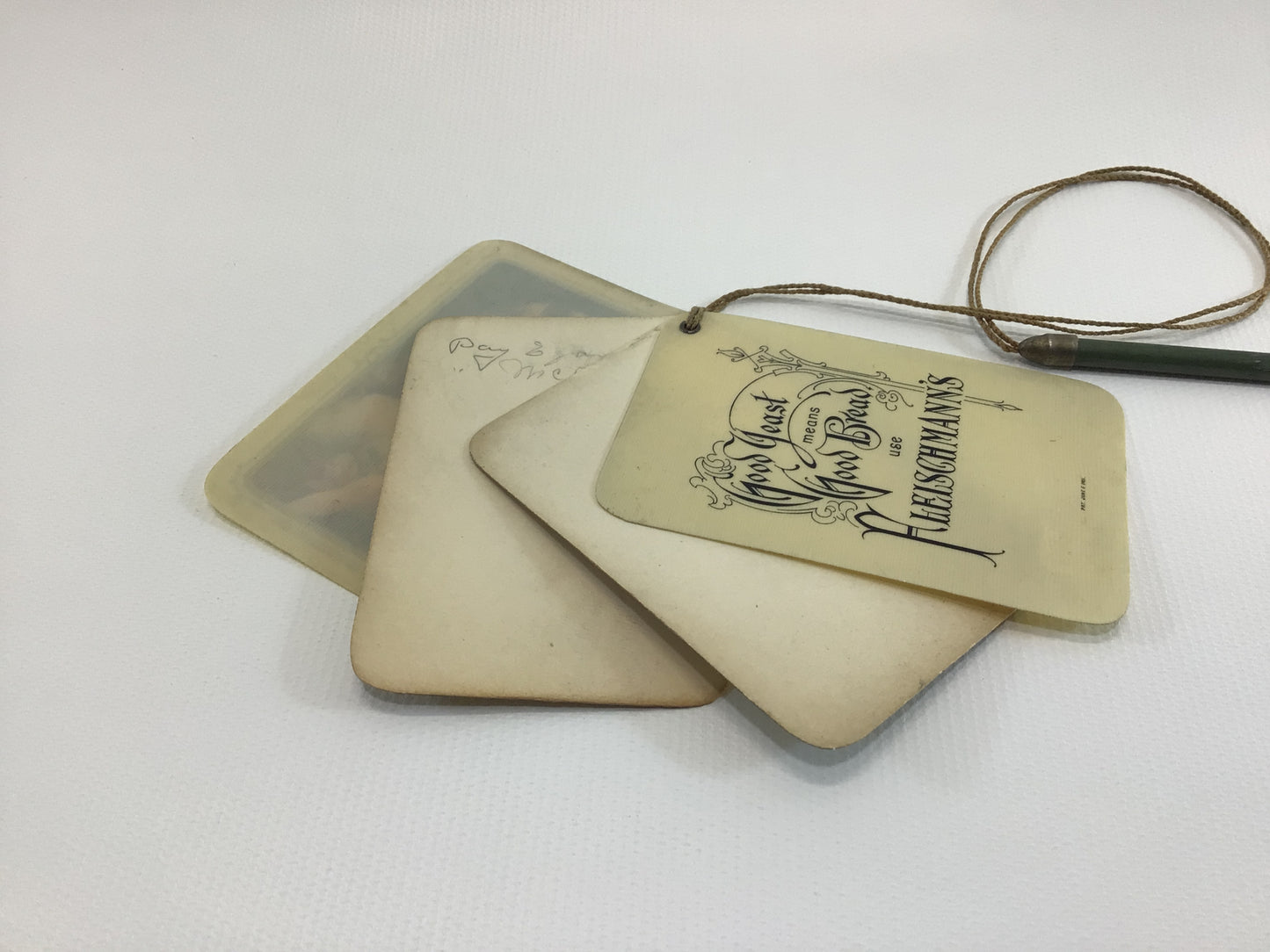 Antique Celluloid Pocket Notepad with Pencil Advertising Ephemera Fleischmann"s Yeast