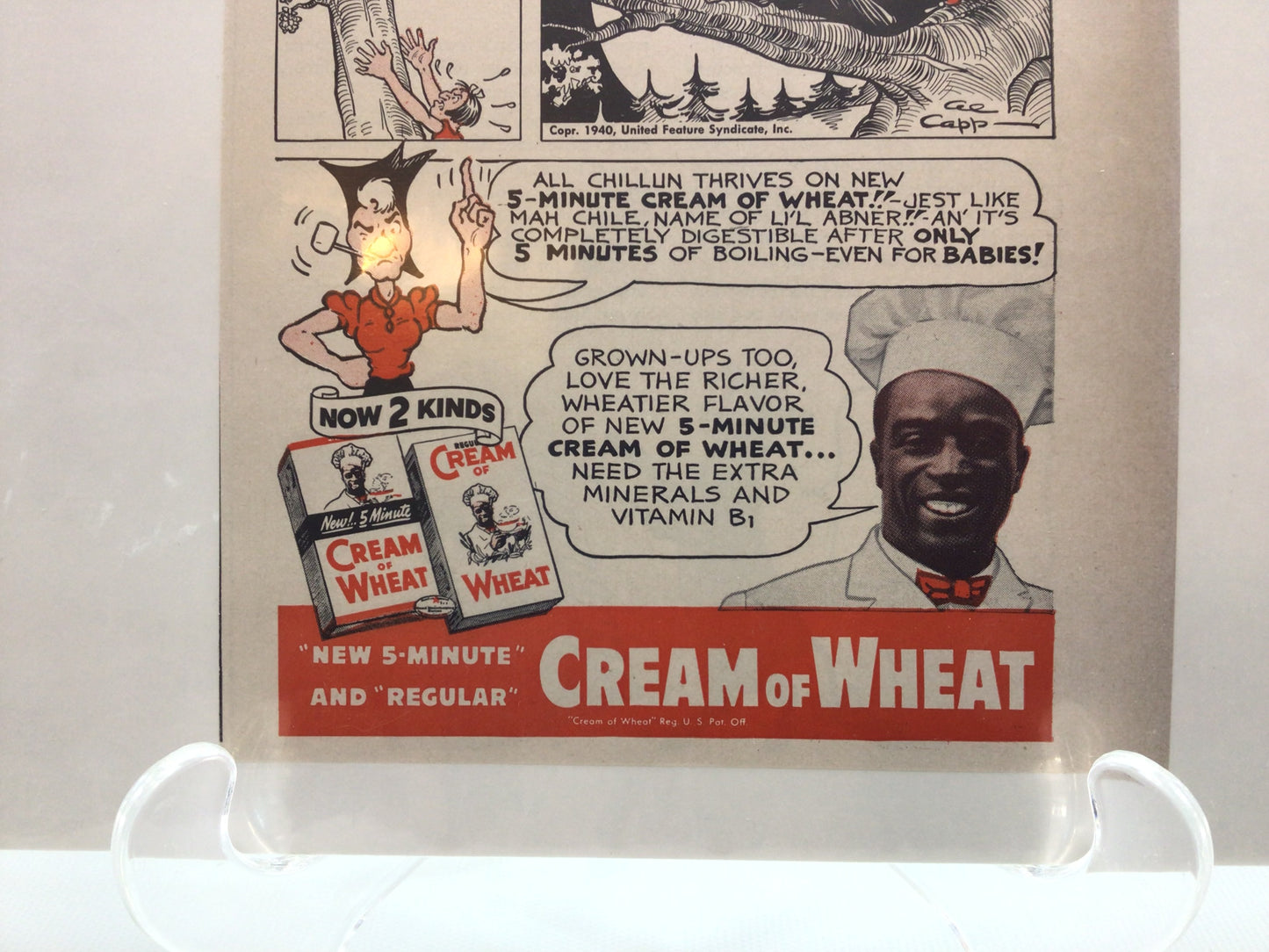 1940 Magazine Advertisement Old Paper Ephemera Cream of Wheat Lil Abner Cartoon