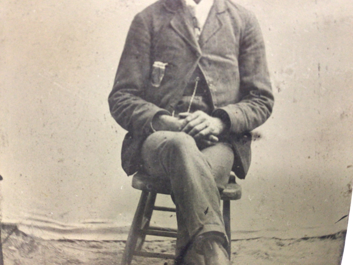 Tintype 19th Century Photograph Distinguished Gentleman Seated Portrait Photo