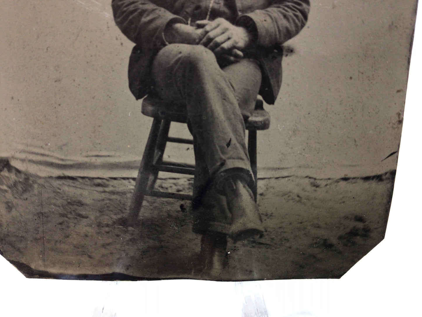 Tintype 19th Century Photograph Distinguished Gentleman Seated Portrait Photo