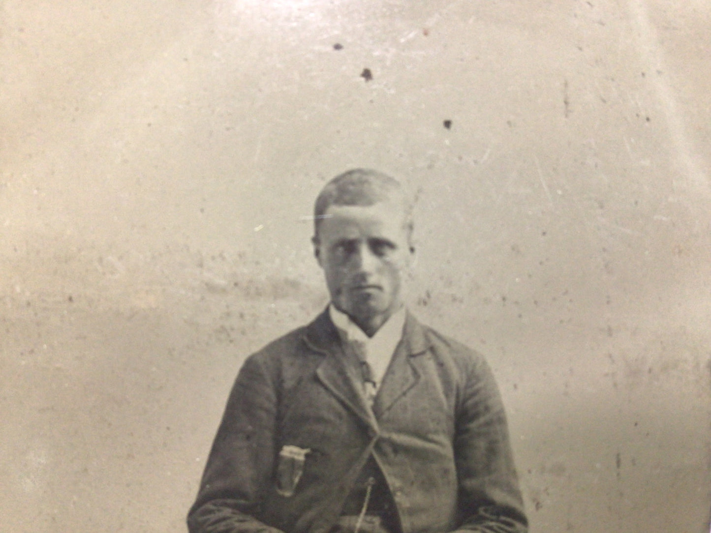 Tintype 19th Century Photograph Distinguished Gentleman Seated Portrait Photo