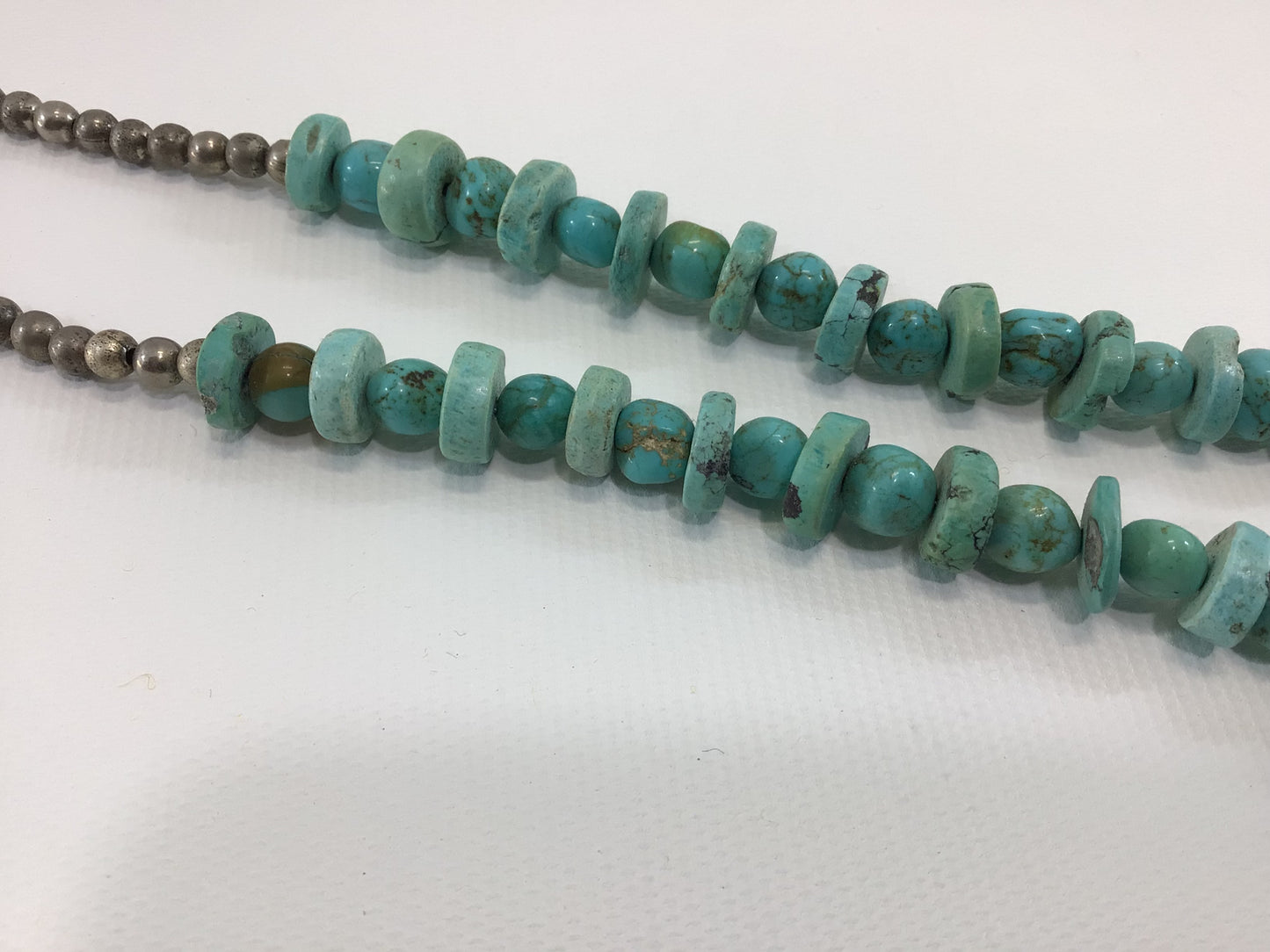 Turquoise Beaded Sterling Silver 925 Necklace