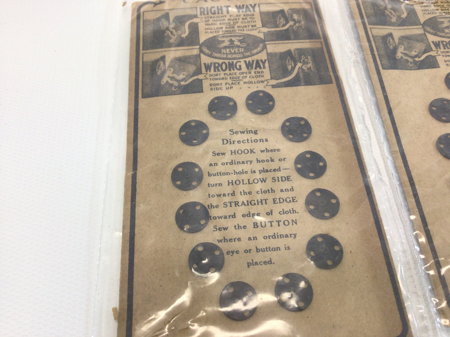 Wilson Dress Hooks Black Sewing Notion Fasteners Small and Large Carded Vintage Advertising Ephemera