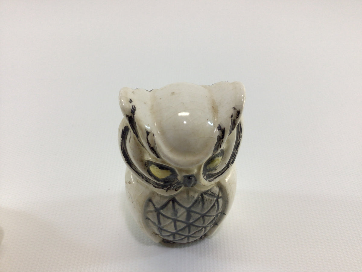 Vintage Owl Figurines Small 3" Ceramic Made in Japan Kitsch