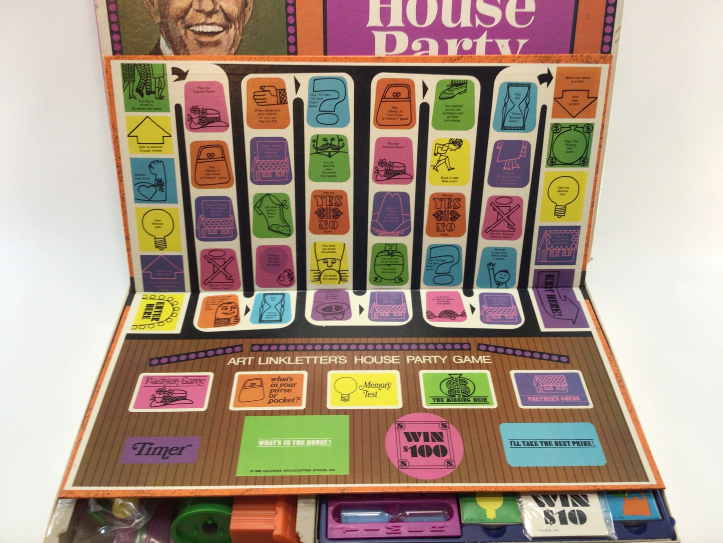 Whitman Art Linkletter's House Party Vintage 1968 Board Game - Complete