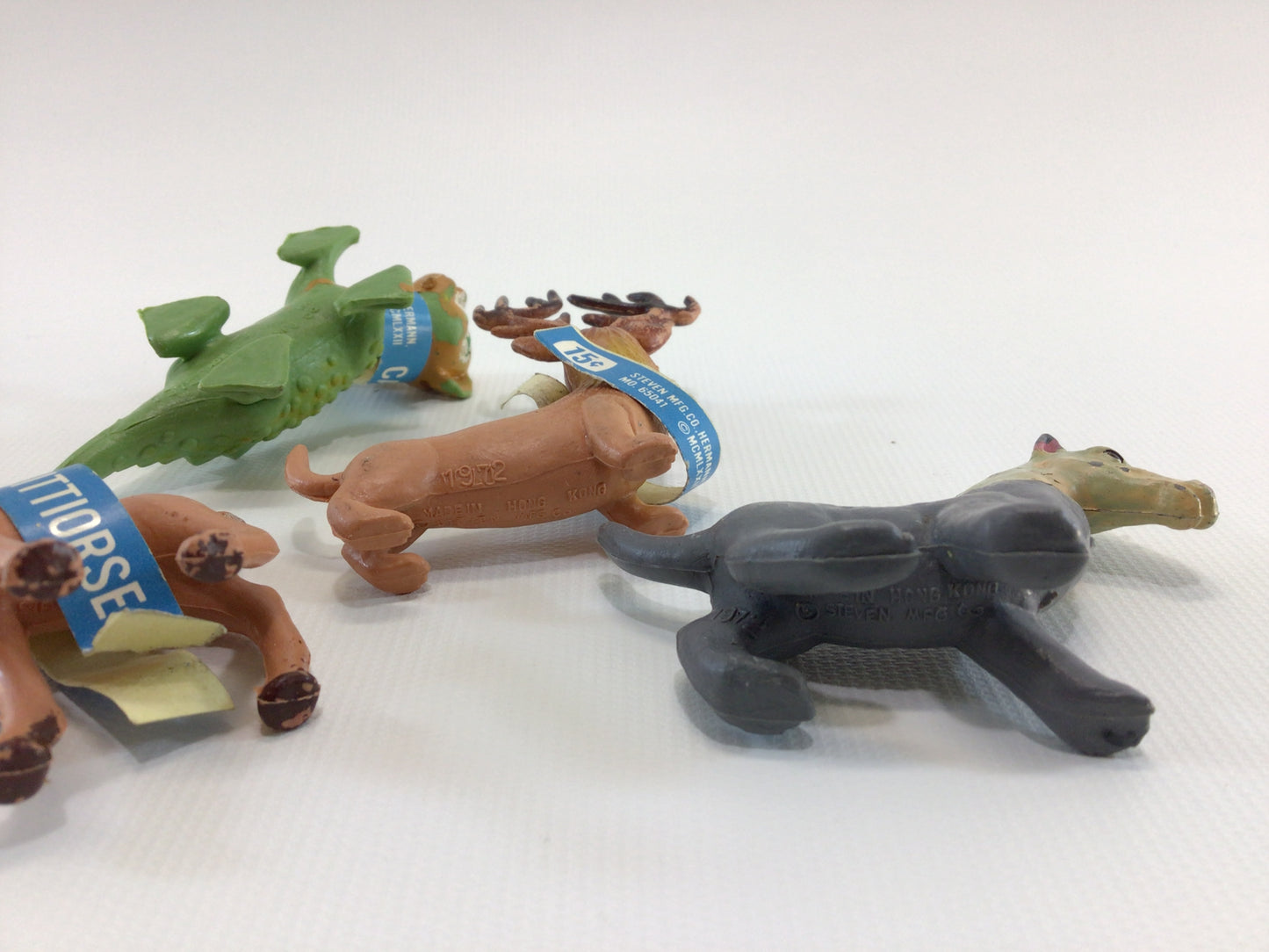 Mixed Up Zoo Collectible Plastic Toy Figurines 1972 Steven Mfg Vintage Kitschy Made in Hong Kong Toys 4 Pieces