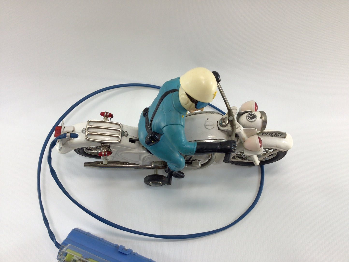 Bandai Remote Control Police Motorcycle Vintage  Made in Japan Tin Lithograph Battery Operated Toy