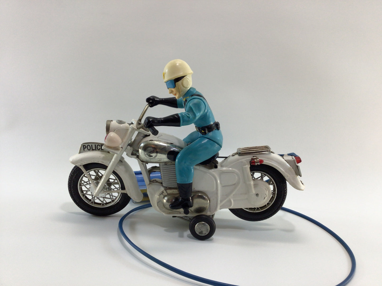 Bandai Remote Control Police Motorcycle Vintage  Made in Japan Tin Lithograph Battery Operated Toy
