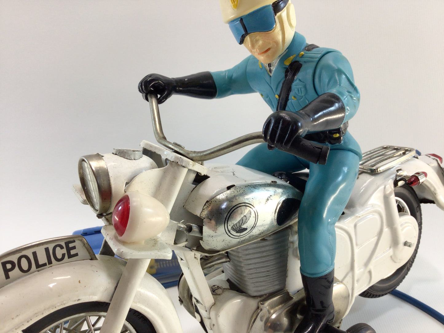 Bandai Remote Control Police Motorcycle Vintage  Made in Japan Tin Lithograph Battery Operated Toy