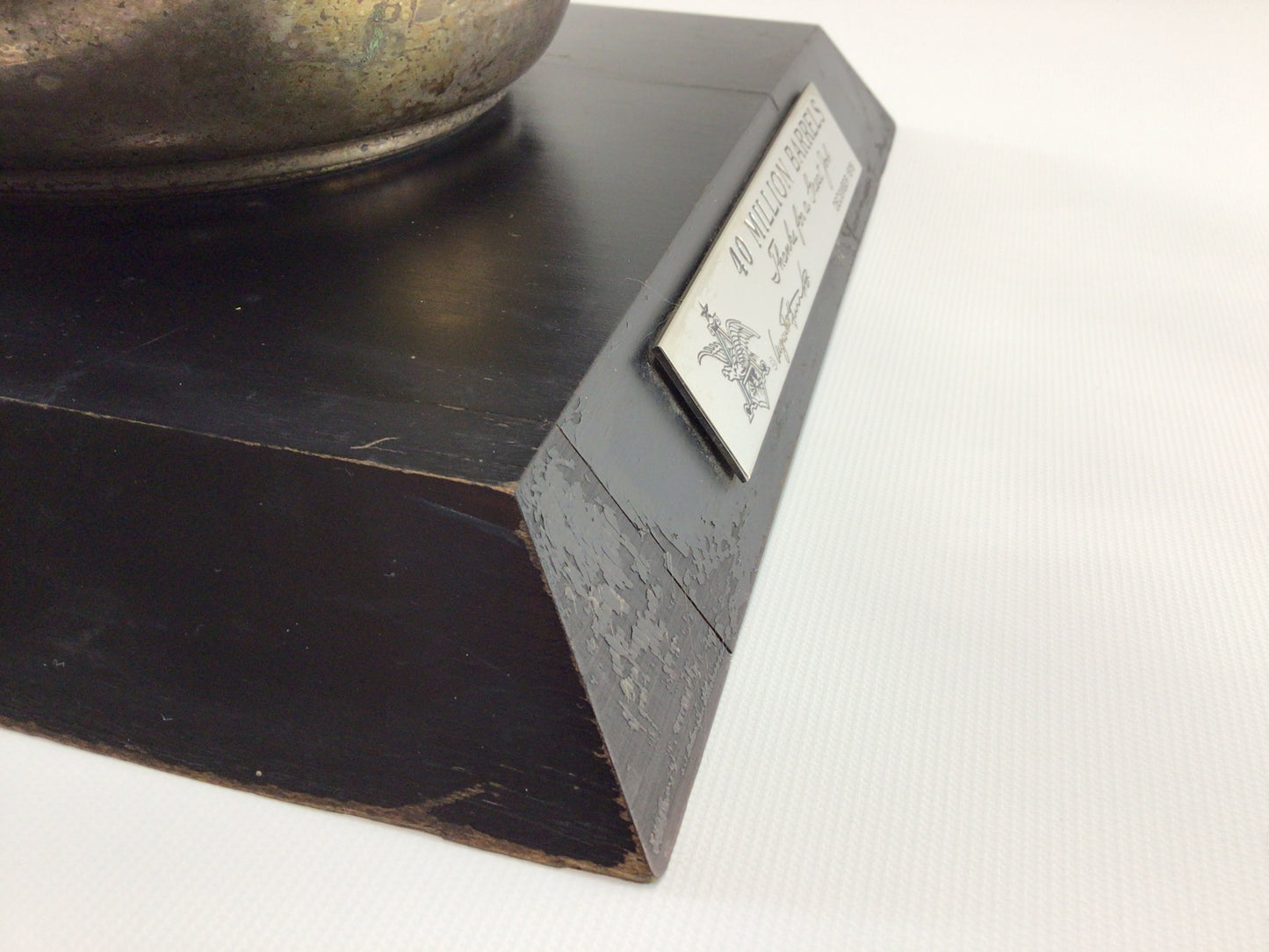 Anheuser Busch Beer 40 Million Barrels 1978 Thank You Award Hardwood Base and Heavy Gauge Steel Vintage Bar Display Advertising