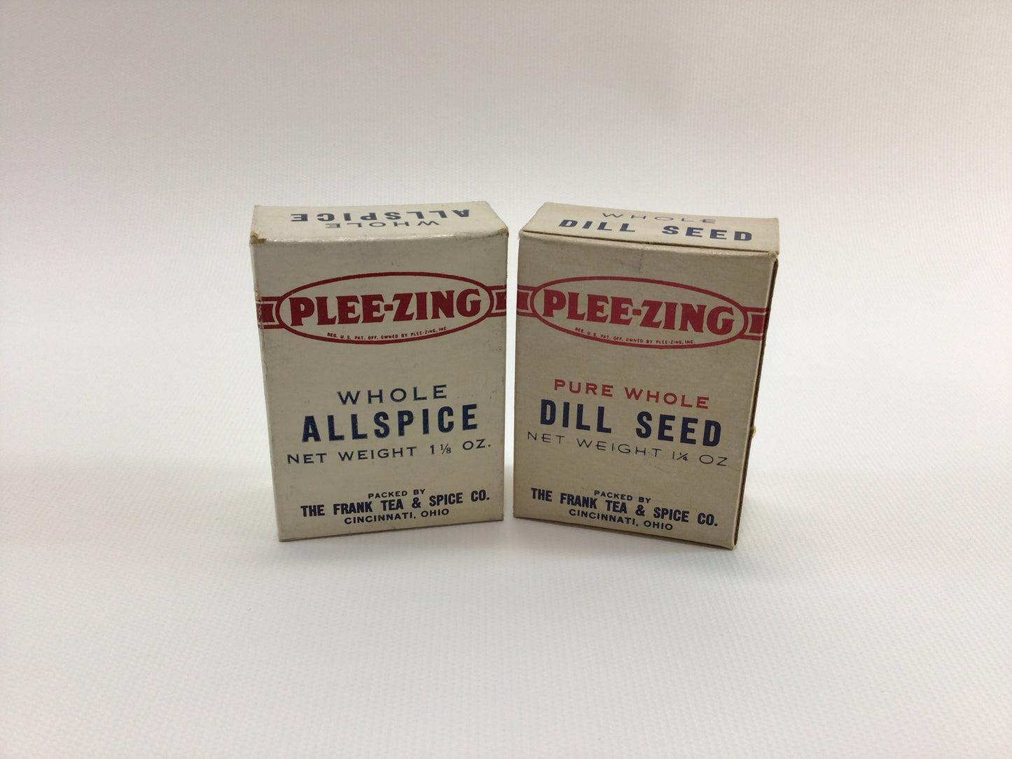 PLEE-ZING Pure Allspice and Dill Spice Boxes Vintage General Store Country Kitchen Ephemera