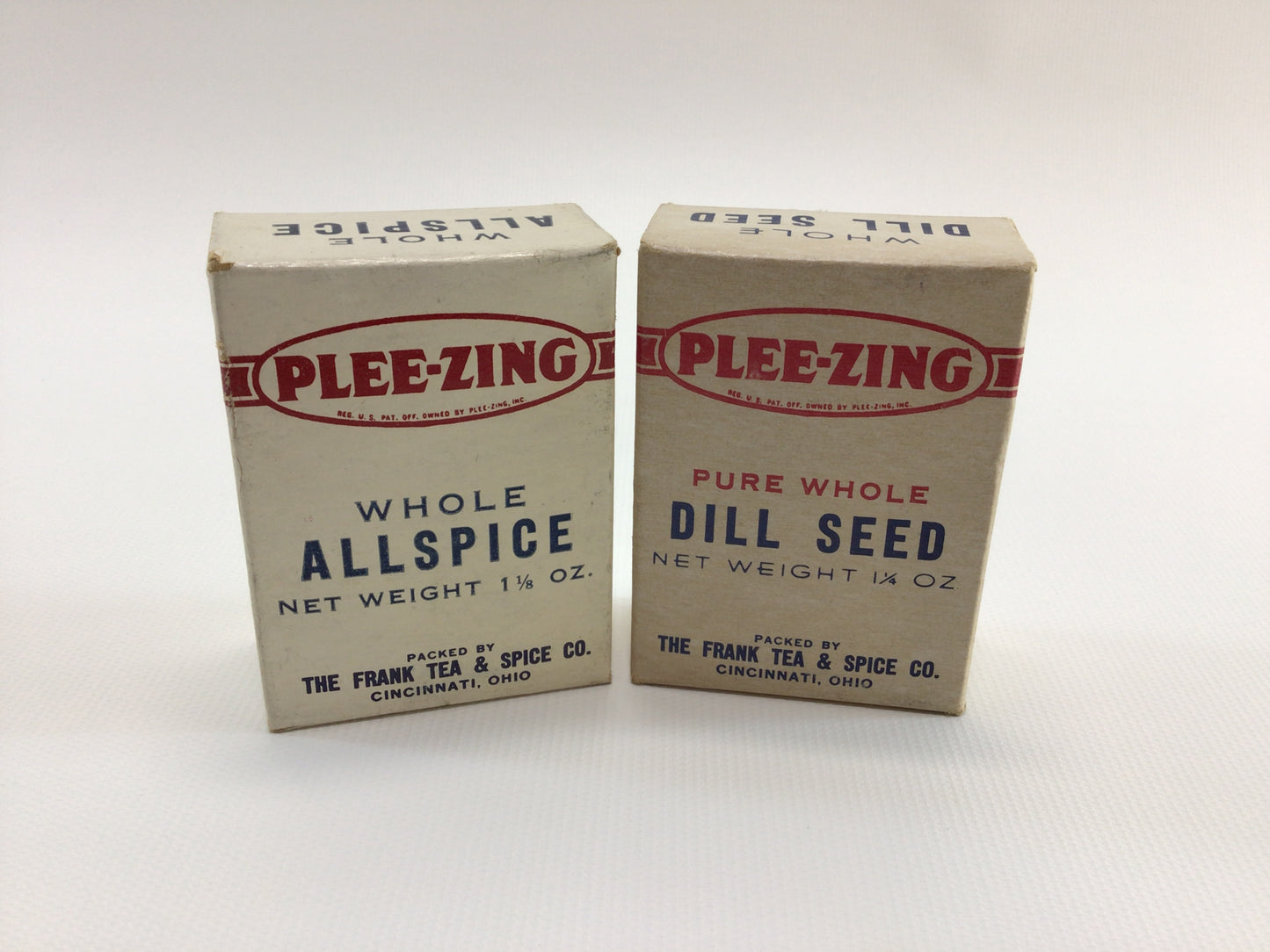 PLEE-ZING Pure Allspice and Dill Spice Boxes Vintage General Store Country Kitchen Ephemera