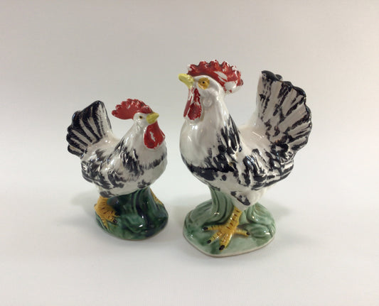 Ceramic Rooster & Hen Nippon Yoko Boeki Co. Mid Century Farmhouse Decor Collectible Country Kitchen Vintage Display