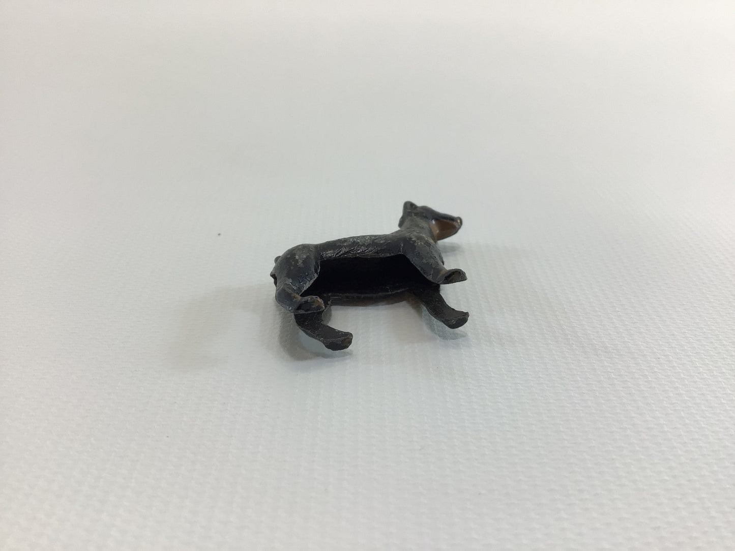 Cracker Jack Prize Doberman Pinscher 1920s Vintage Miniature Pot Metal Toy.