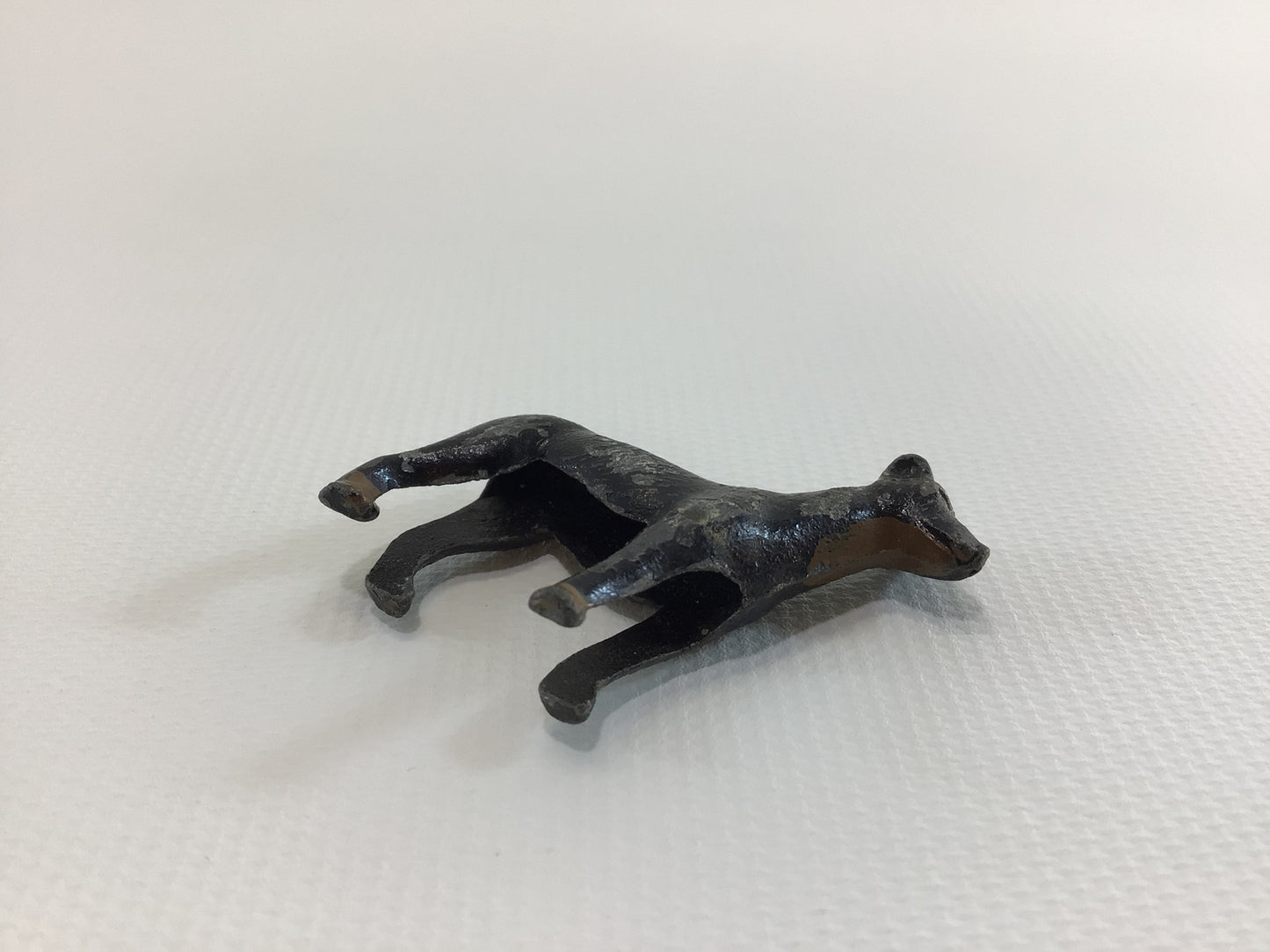 Cracker Jack Prize Doberman Pinscher 1920s Vintage Miniature Pot Metal Toy.