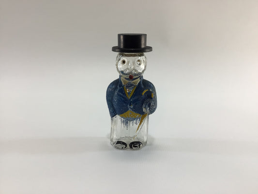 Figural Cologne Perfume Bottle Gentleman in Tuxedo with Walking Cane Vintage Dresser Vanity Decor