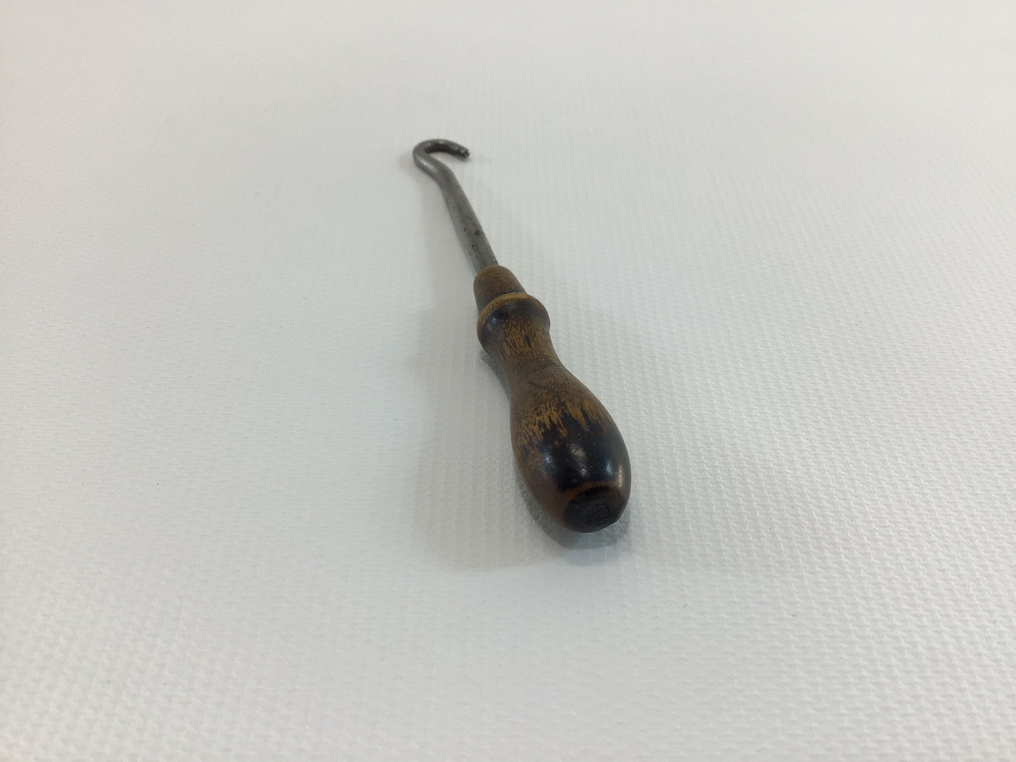 Antique 3" Wooden Handle Button Hook Collectible Victorian Hand Tool for Shoes Gloves Corsets