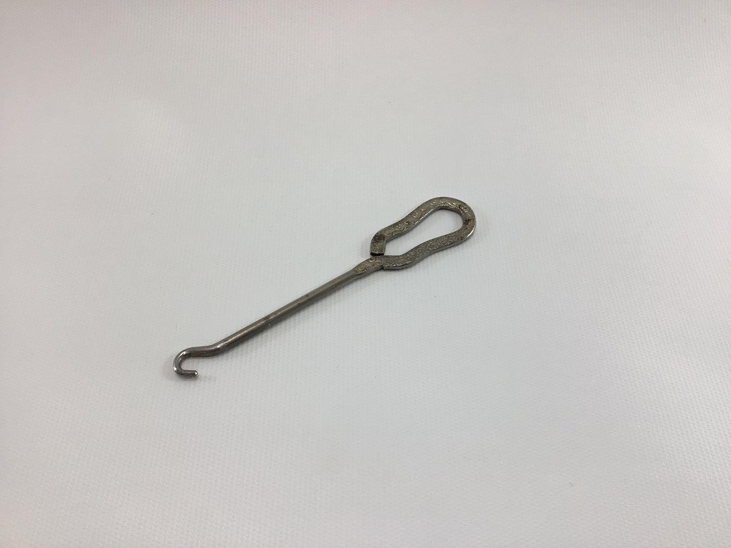 Button Hook Scroll Motif Handle Antique Collectible Edwardian Hand Tool Gadget for Shoes Gloves Corsets