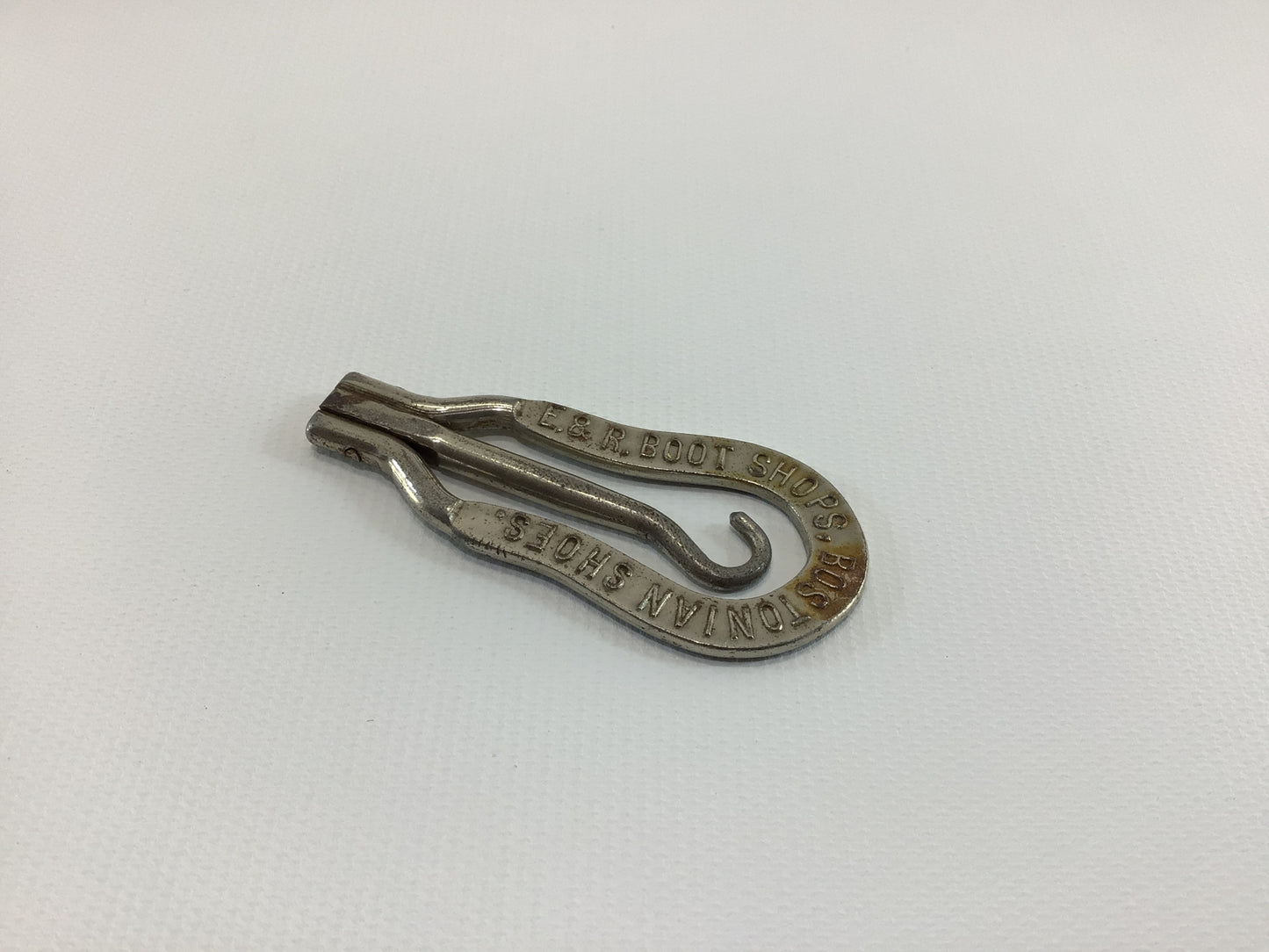 Button Hook E&R Boot Shops Detroit Antique Advertising Collectible Edwardian Hand Tool Gadget for Shoes Gloves Corsets