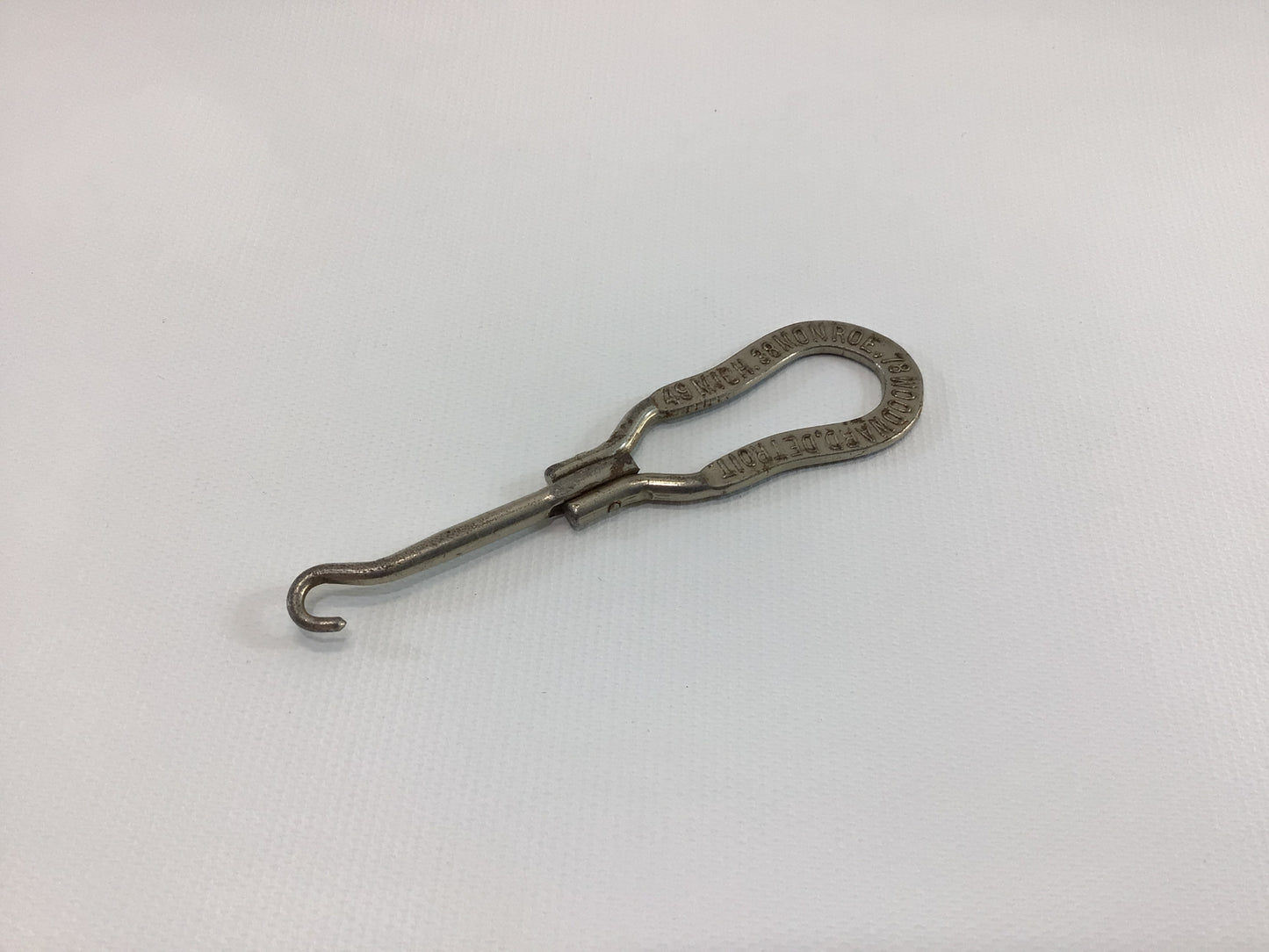 Button Hook E&R Boot Shops Detroit Antique Advertising Collectible Edwardian Hand Tool Gadget for Shoes Gloves Corsets