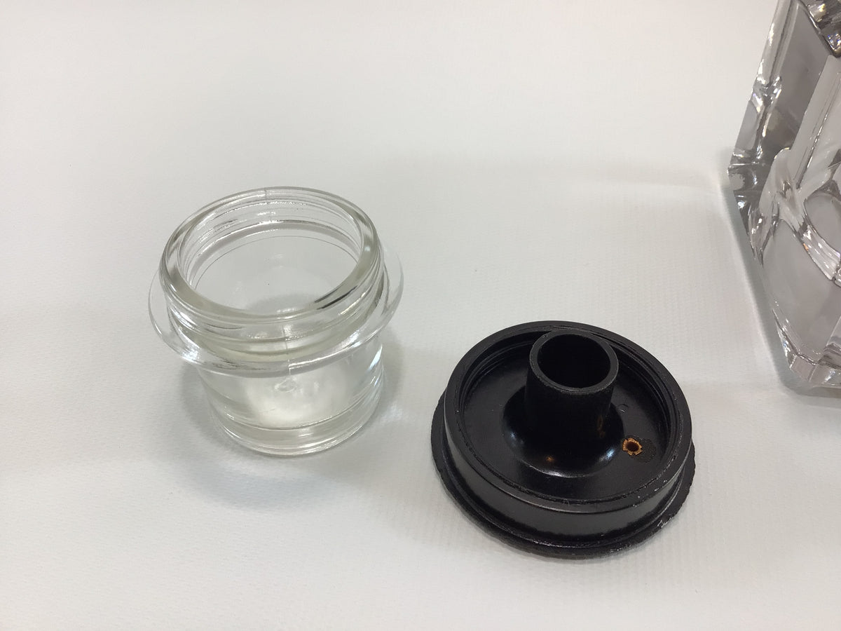 Vintage Lead Crystal Dip Pen Inkwell with Bakelite Closing Cap