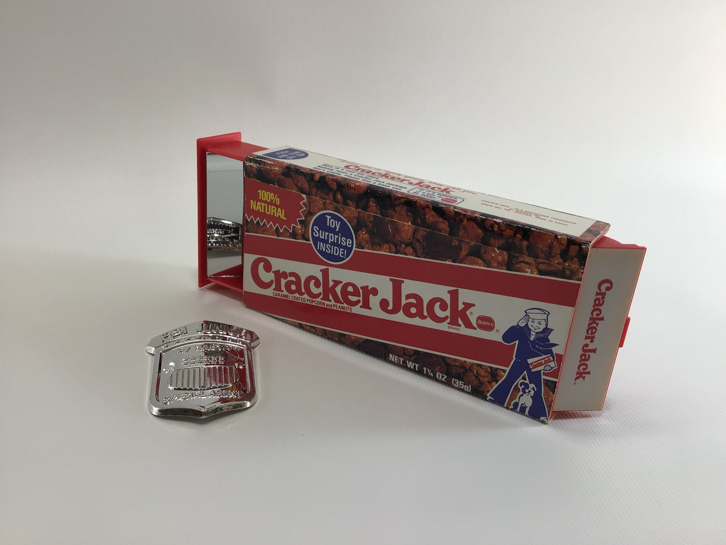 Cracker Jack Periscope and FBI Junior Badge 1990s Vintage NASTA Kitschy Plastic Top Secret Spy Toy