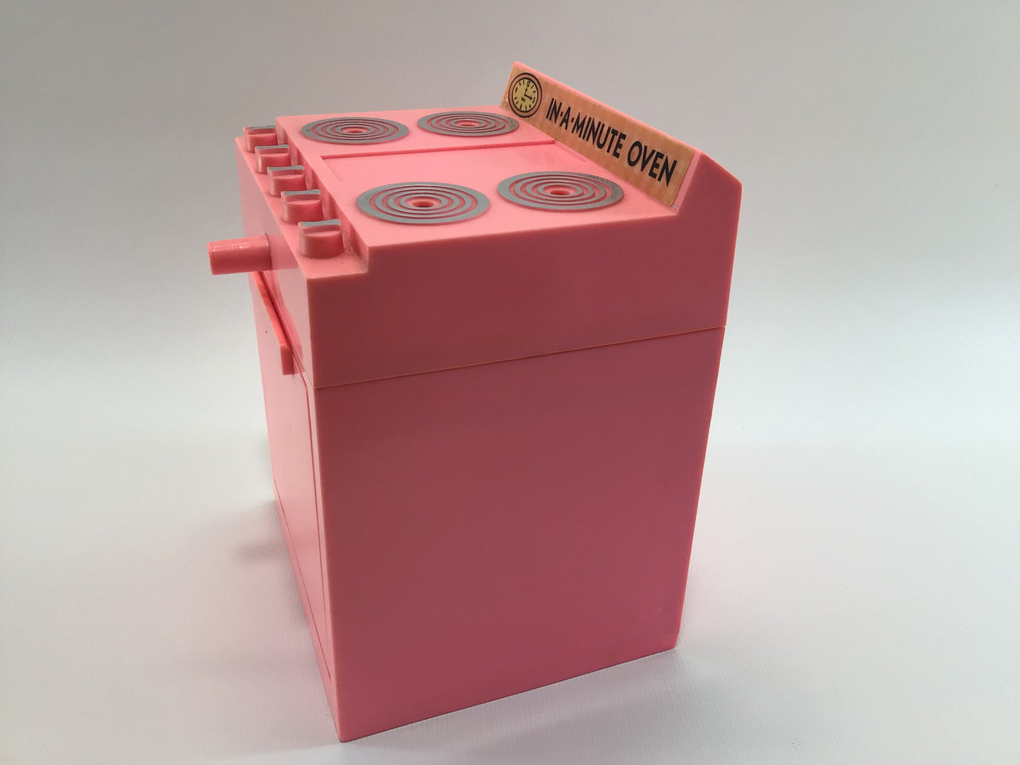 Vintage Toy Oven 1972 Ideal Toys In A Minute Pink Hard Plastic Kitchen Appliance