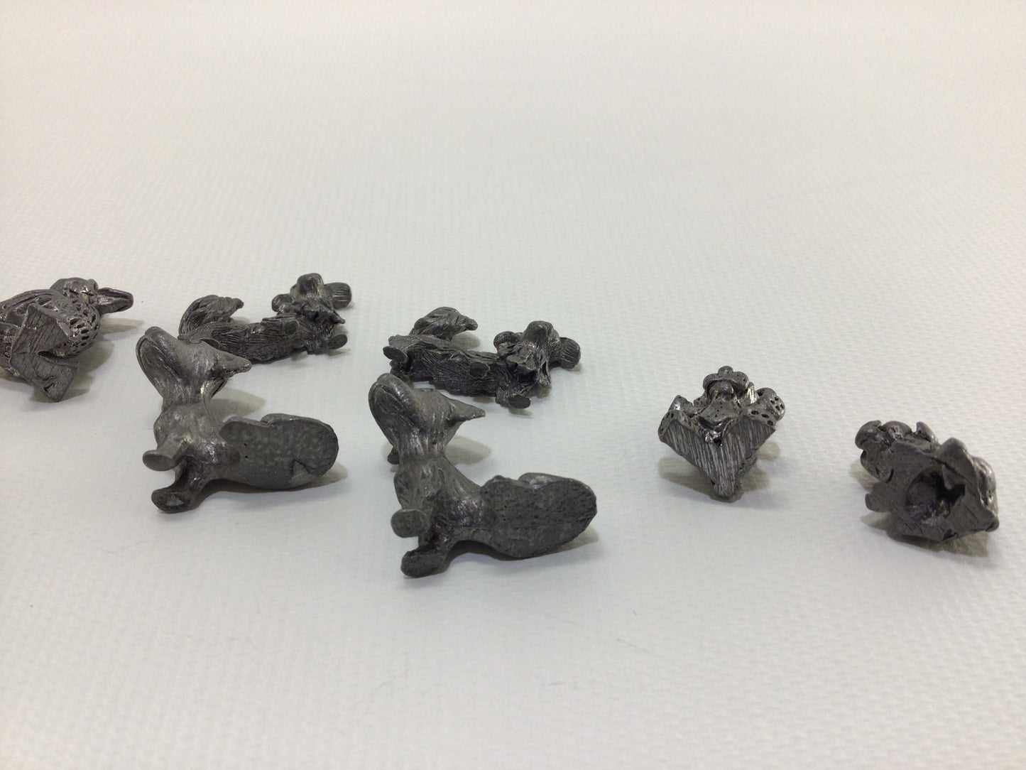 Miniature Pewter Animals Figurine Lot of 9 Vintage Collectible Display Figures