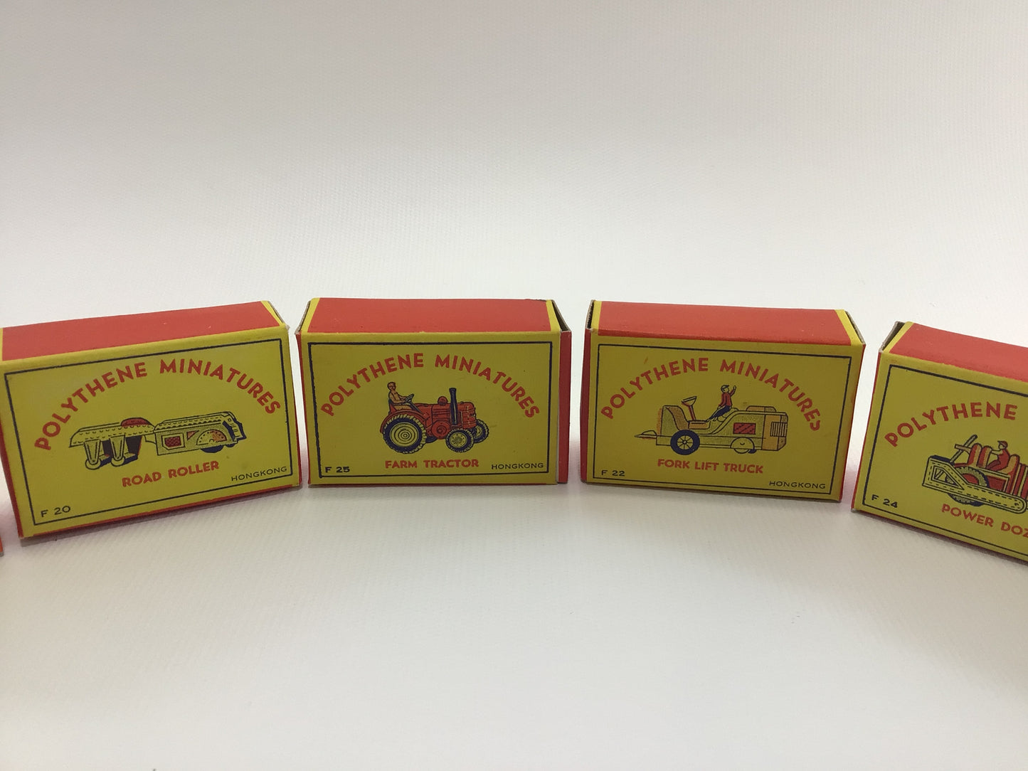 Party Favors Set of 6 Road Construction Vehicles Kitschy Vintage Polythene Miniatures 1950s Heavy Work Equipment Toys