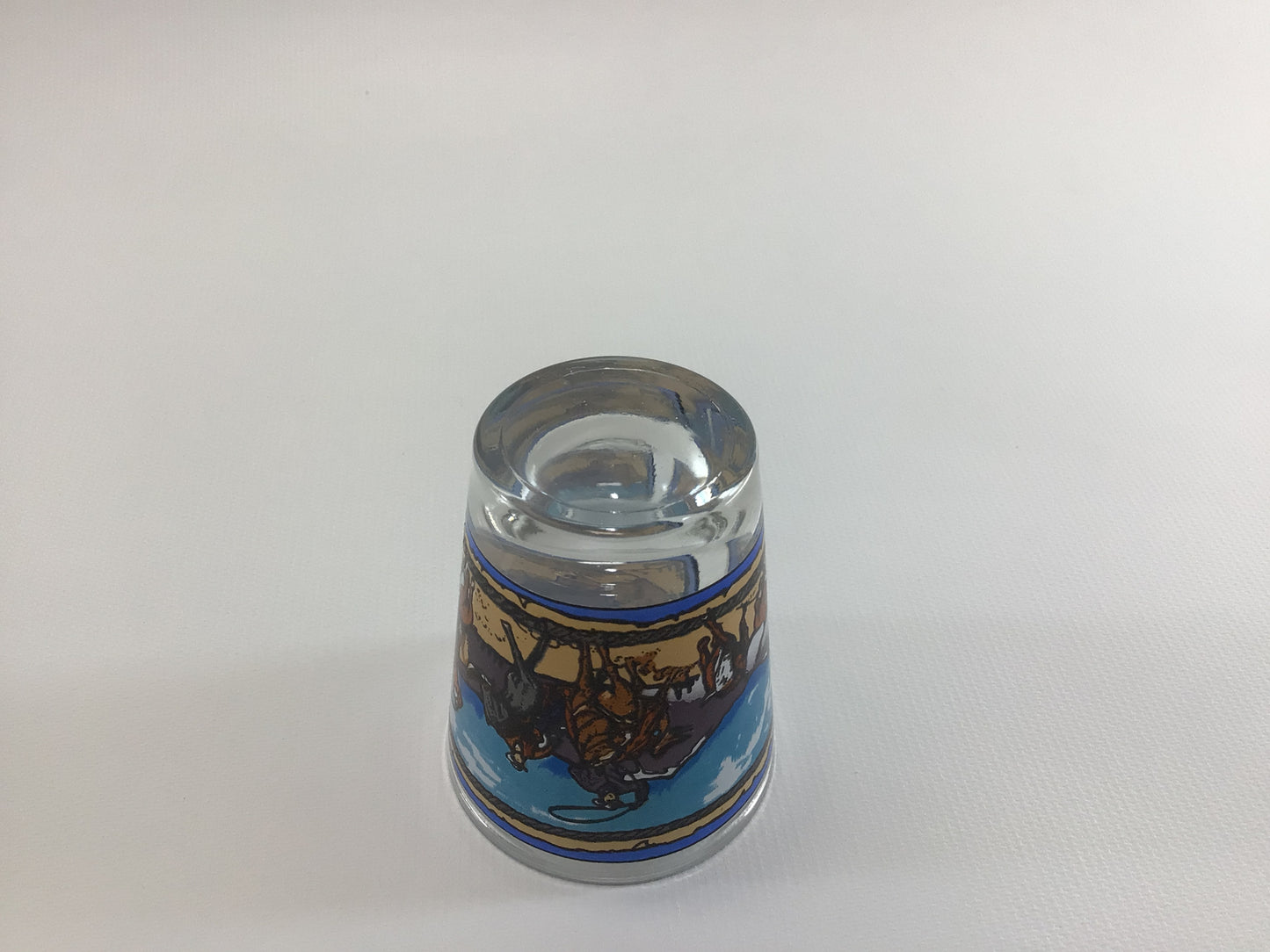 Western Cowboys Souvenir Shot Glass Jigger Measure Vintage Barware