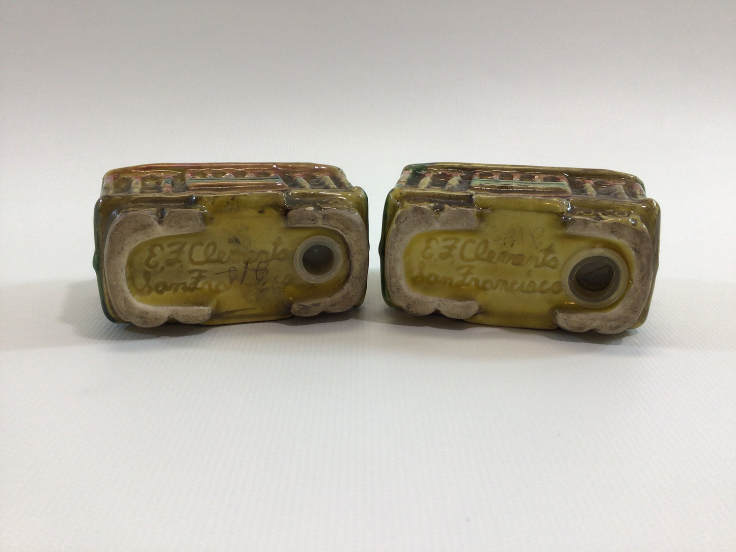 San Francisco Trolley Salt & Pepper Shaker Set Vintage Mid Century E.F. Clements Company