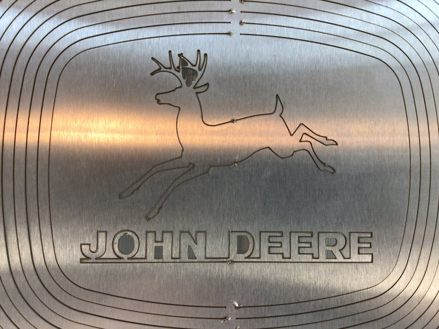 JOHN DEERE Wind Spinner Laser Cut Thick Gauge Stainless Steel Folk Art Yard Decor