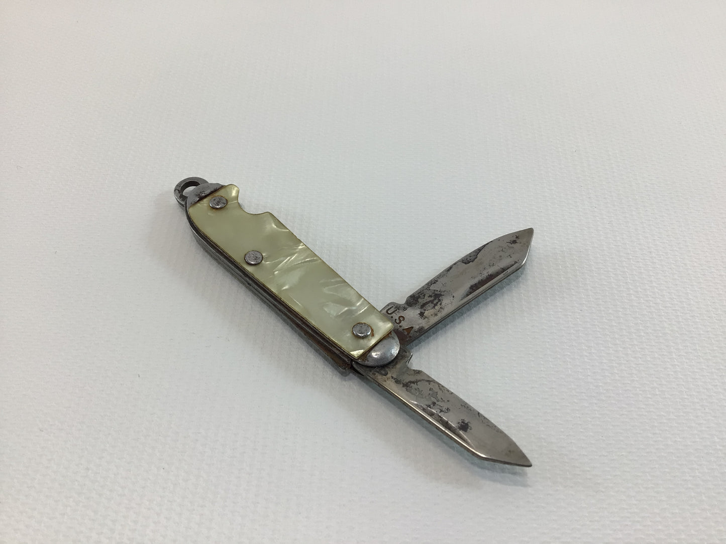 Michigan Souvenir Keychain Pocket Knife Miniature Double Blade Vintage Made in USA