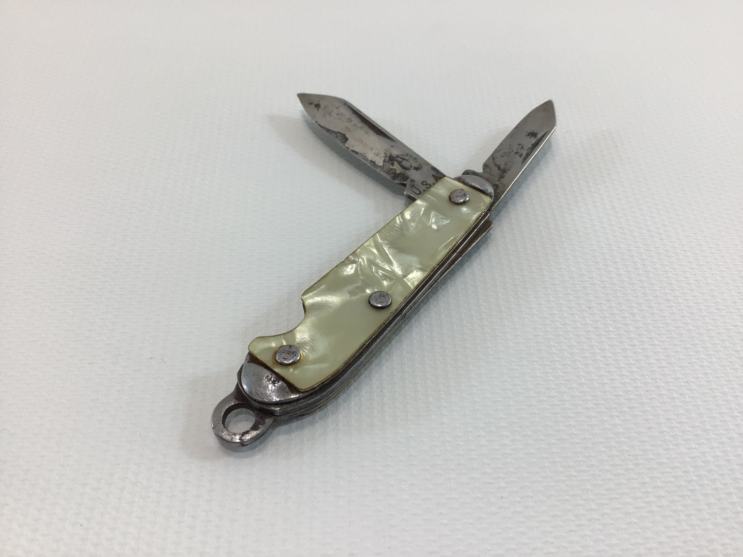 Michigan Souvenir Keychain Pocket Knife Miniature Double Blade Vintage Made in USA