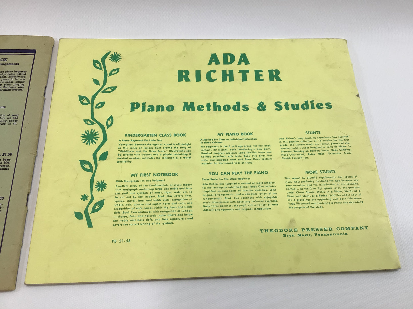 Vintage Piano Lesson Books Lot Ida Richter First Song and First Piano