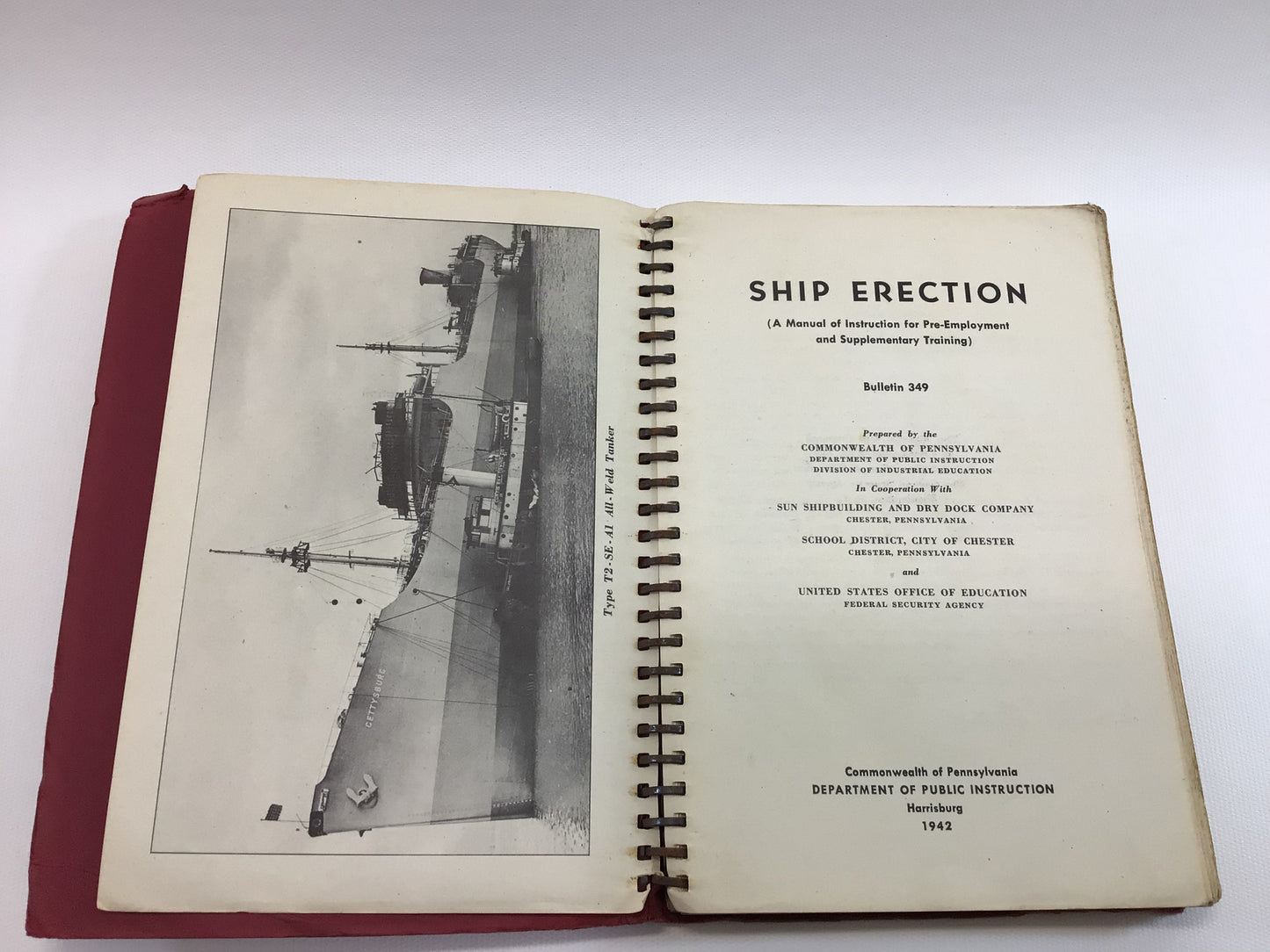 Vintage Construction Reference Books Shipfitter's Manual and Ship Erection both Copyright 1942 WW II Era Warship Builder's Instructions