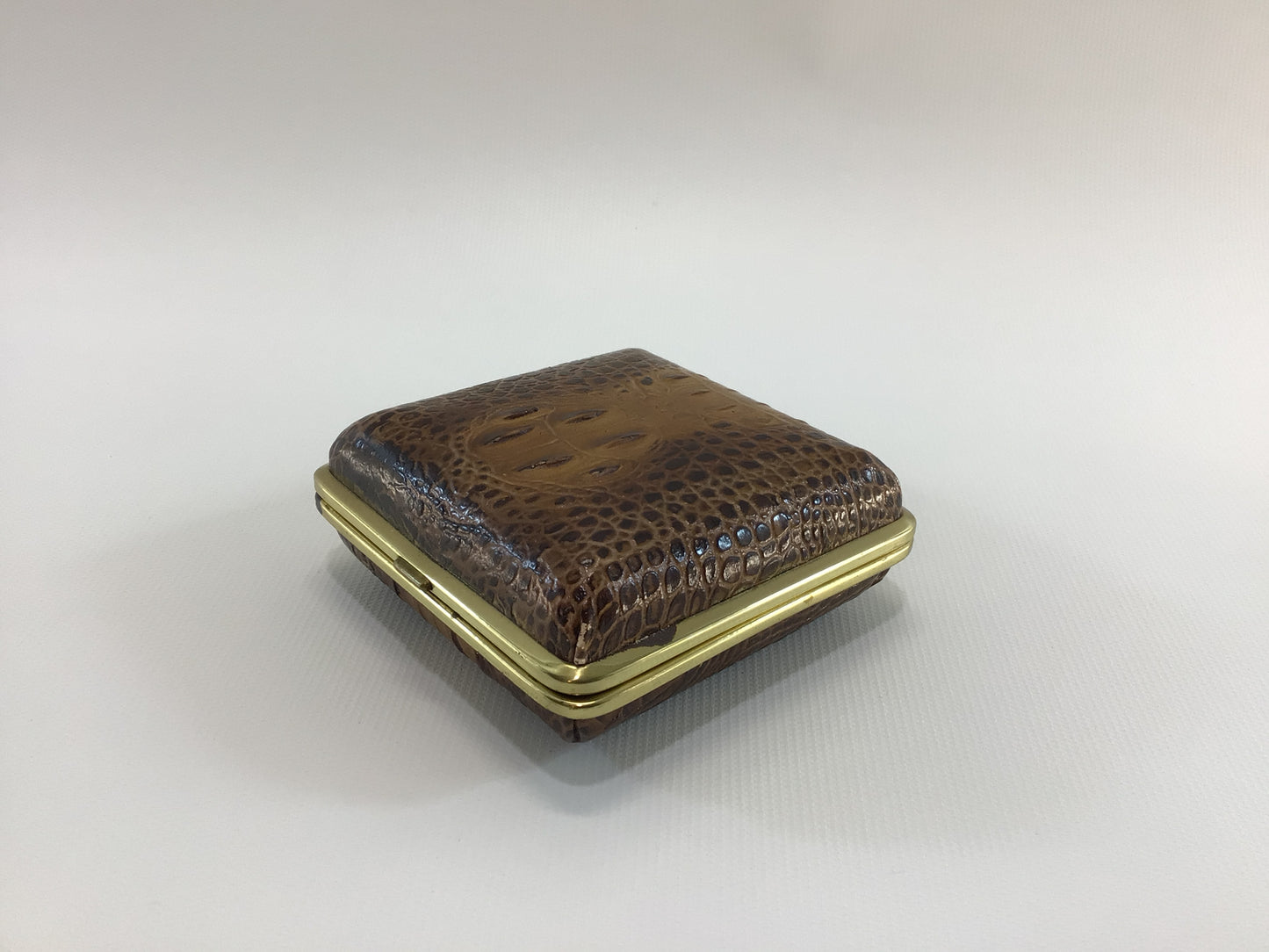 Westclox Travel Alarm Calendar Clock Japan Movement in Faux Alligator Skin Case Vintage Mechanical Wind