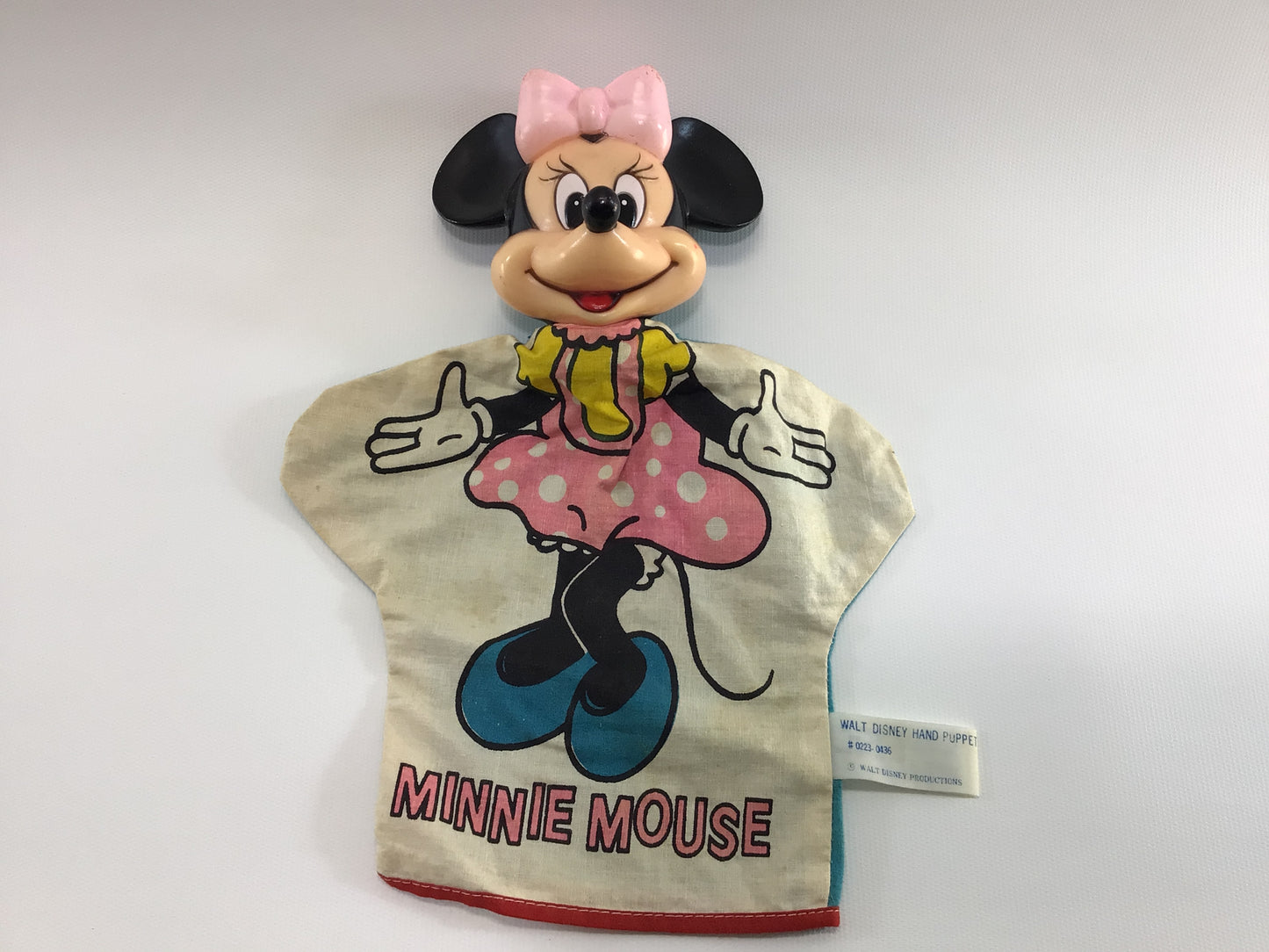 Minnie Mouse Hand Puppet Vintage Walt Disney Productions Toy