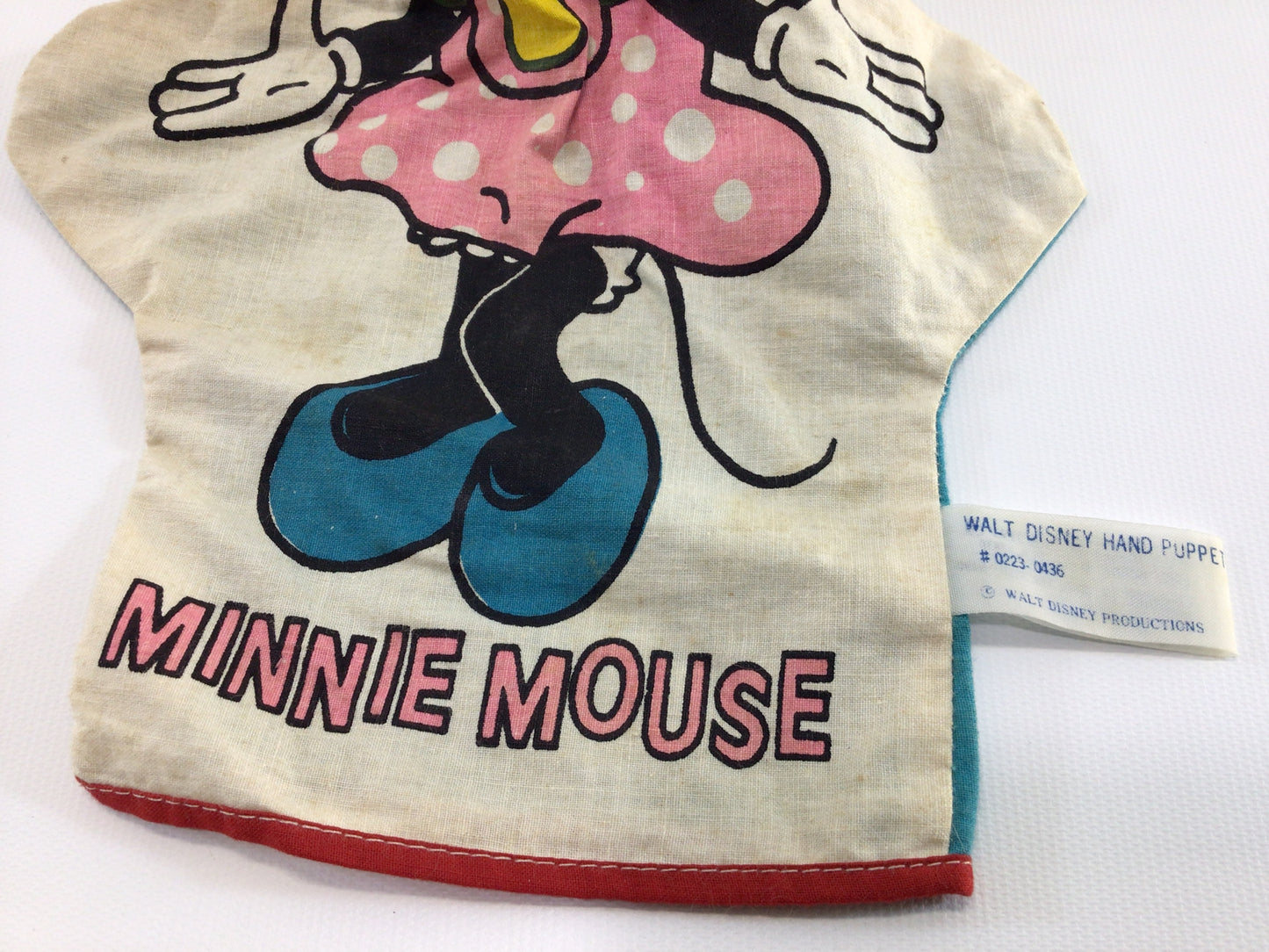 Minnie Mouse Hand Puppet Vintage Walt Disney Productions Toy