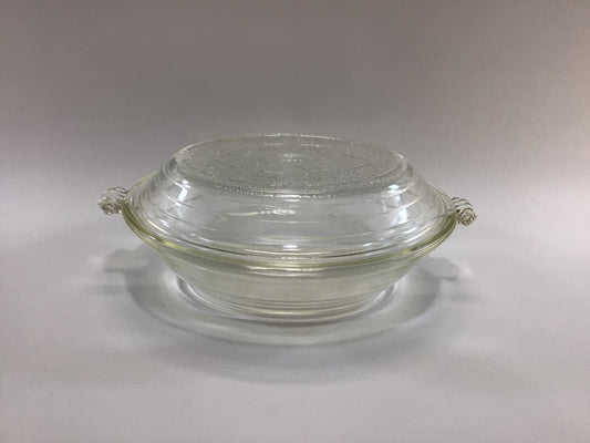 Glasbake No. 611 Covered Casserole Dish with Dual Lid Dish Vintage Kitchen Cookware