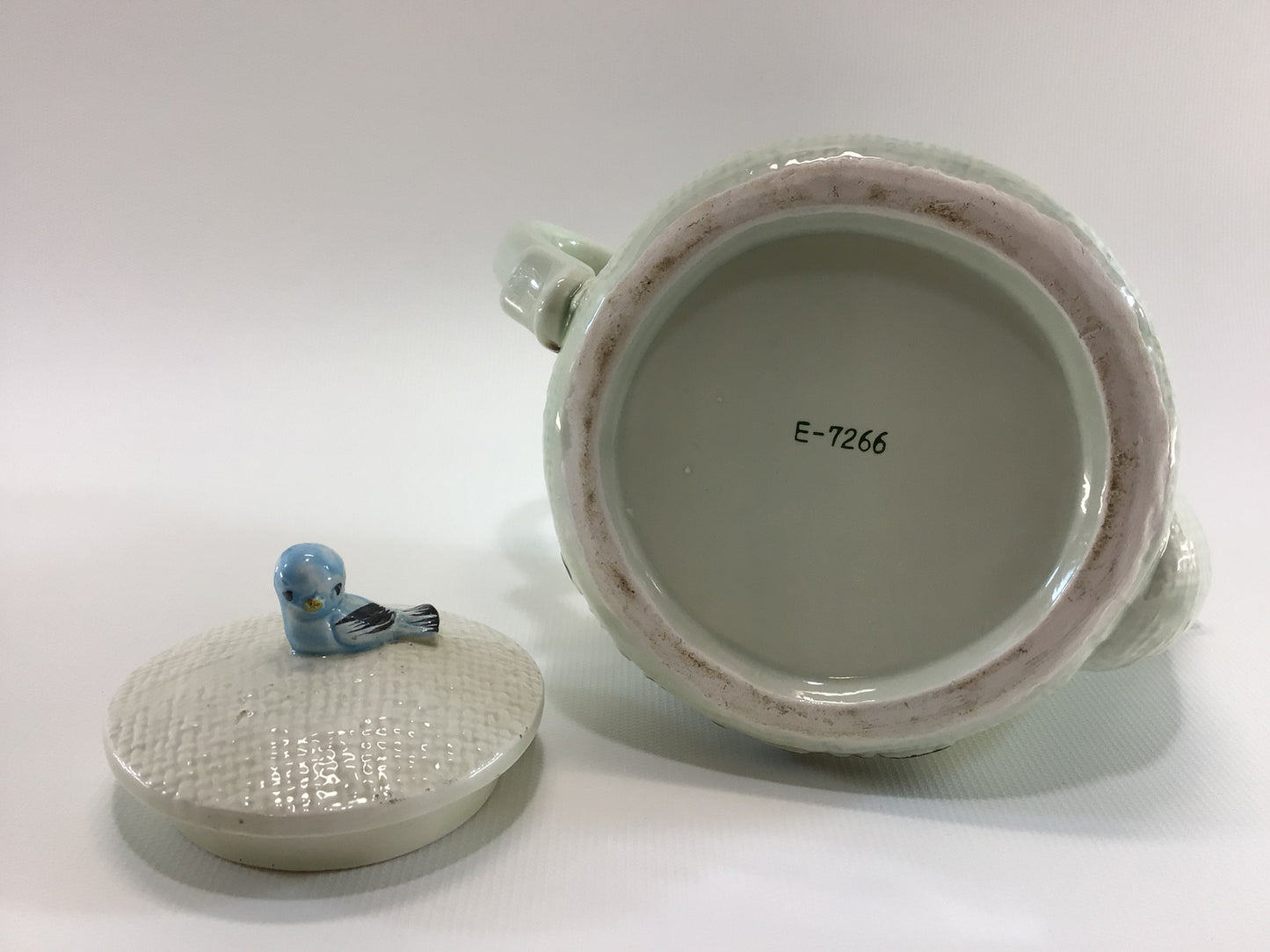 Enesco Ceramic Bluebird Teapot E-7266 Mid Century Kitchen Collectibles